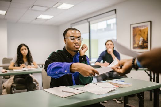 students taking notes in class