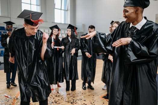 happy students celebrating