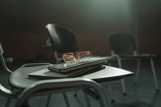 study area with organized desk