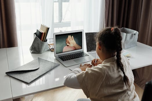 child studying in a distraction-free area