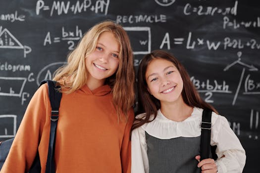 children studying together