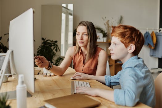 parent and child studying together