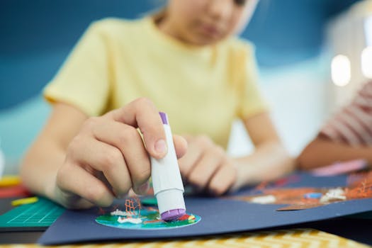 child celebrating after completing homework