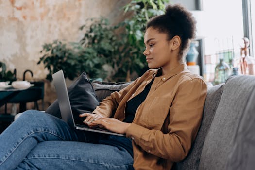 student studying online