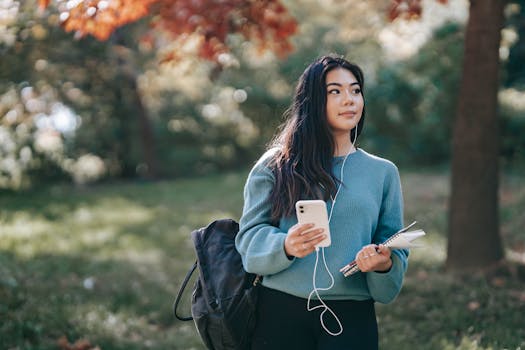 student using a digital planner