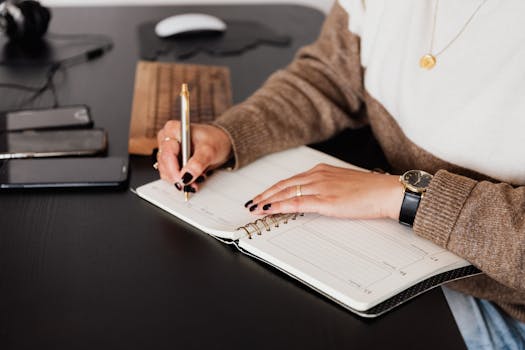 study schedule on a desk