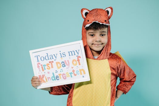 a child celebrating a learning milestone