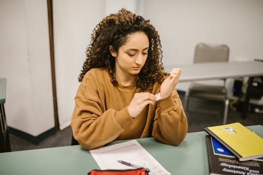 student studying with a quiz app