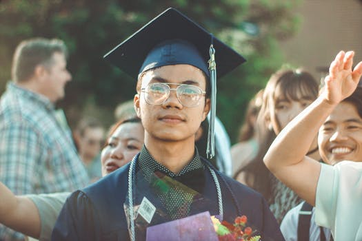 family celebrating study success