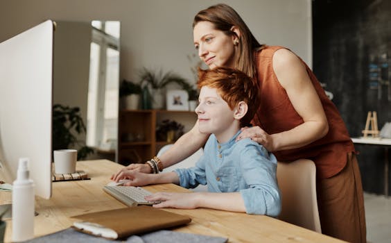 children studying together