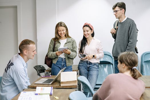 students studying with textbooks