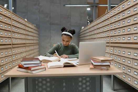 a student studying in a distraction-free zone