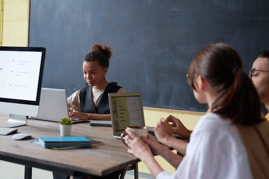 younger students working in a group