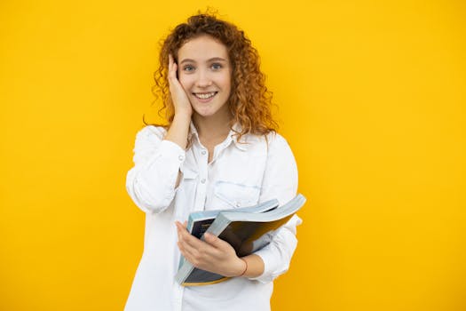 student excited about studying