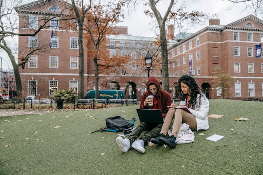 students using tablets for study