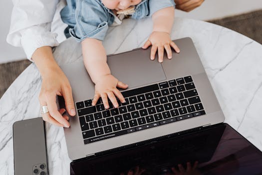 family learning about technology together