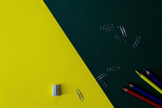 colorful study materials on a desk