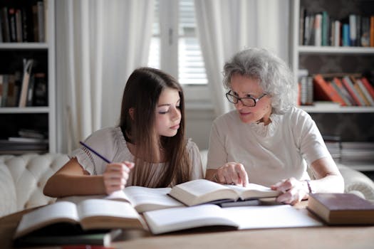 student talking with teacher