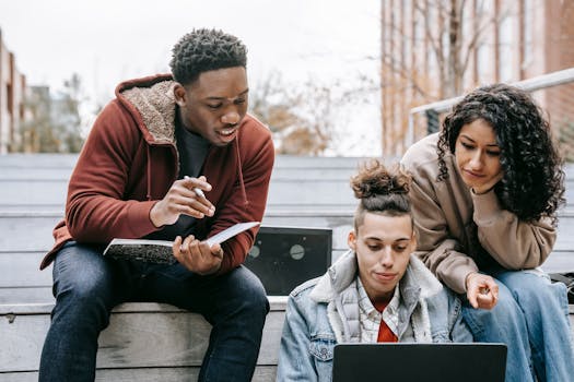 students discussing homework