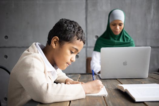 family working together on homework