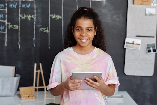 happy student studying with flashcards