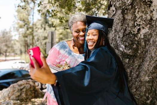 family celebrating success