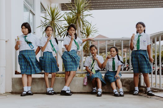 students enjoying a break