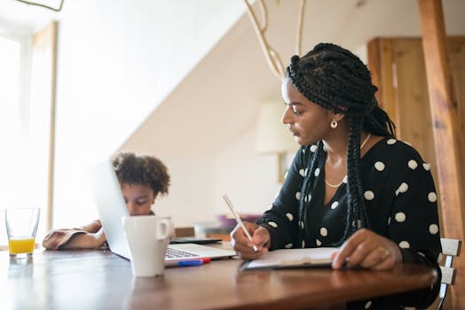 Family working together on a study plan