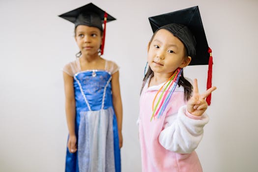 children celebrating study success