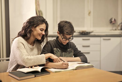 children doing homework together