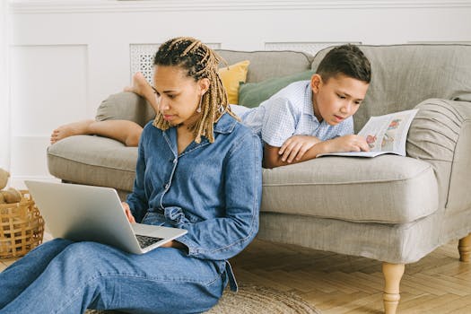 parent and child studying together