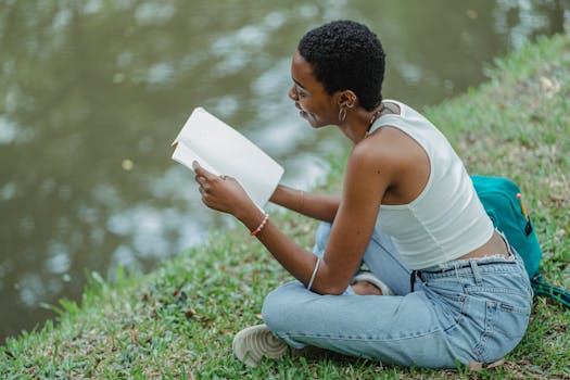 student enjoying study time